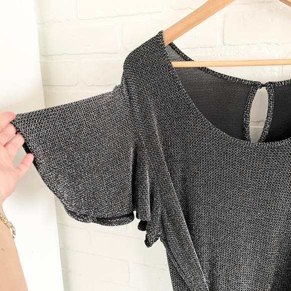 C&C California Jumpsuit Silver Black Wide leg Tie front Bow Plus Size 3X - Picture 8 of 15